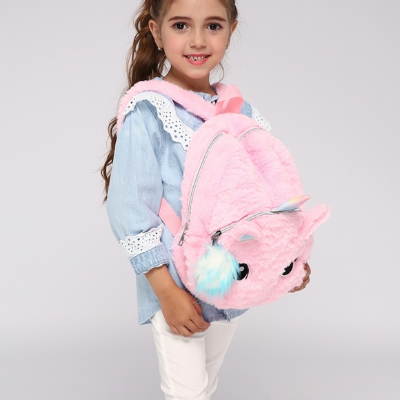 Cute Plush Unicorn Toddler Mini Travel Bag Princess Plush Backpack for Girls 1-6 - Picture 7 of 16